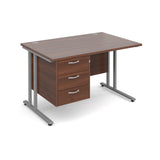 Maestro 25  Straight Desk with 3 Drawer Pedestal