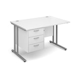 Maestro 25  Straight Desk with 3 Drawer Pedestal