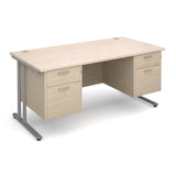 Maestro 25 Straight Desk with 2 and 2 Drawer Pedestals