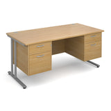 Maestro 25 Straight Desk with 2 and 2 Drawer Pedestals