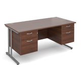 Maestro 25 Straight Desk with 2 and 2 Drawer Pedestals