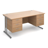 Maestro 25  Straight Desk with 3 and 3 Drawer Pedestals