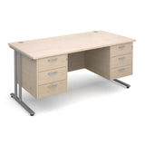 Maestro 25  Straight Desk with 3 and 3 Drawer Pedestals