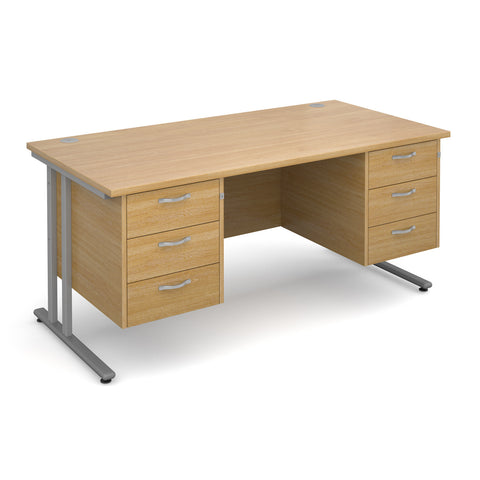 Maestro 25  Straight Desk with 3 and 3 Drawer Pedestals