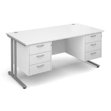 Maestro 25  Straight Desk with 3 and 3 Drawer Pedestals