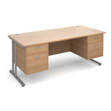 Maestro 25 Straight Desk with 2 and 2 Drawer Pedestals