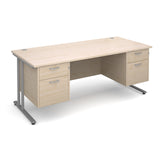 Maestro 25 Straight Desk with 2 and 2 Drawer Pedestals