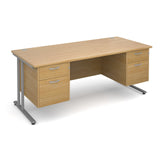 Maestro 25 Straight Desk with 2 and 2 Drawer Pedestals