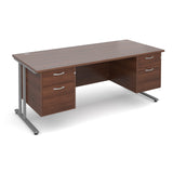 Maestro 25 Straight Desk with 2 and 2 Drawer Pedestals