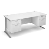 Maestro 25 Straight Desk with 2 and 2 Drawer Pedestals