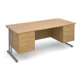 Maestro 25  Straight Desk with 3 and 3 Drawer Pedestals