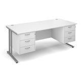 Maestro 25  Straight Desk with 3 and 3 Drawer Pedestals