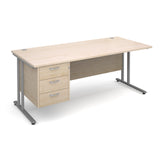 Maestro 25  Straight Desk with 3 Drawer Pedestal