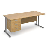 Maestro 25  Straight Desk with 3 Drawer Pedestal