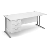 Maestro 25  Straight Desk with 3 Drawer Pedestal